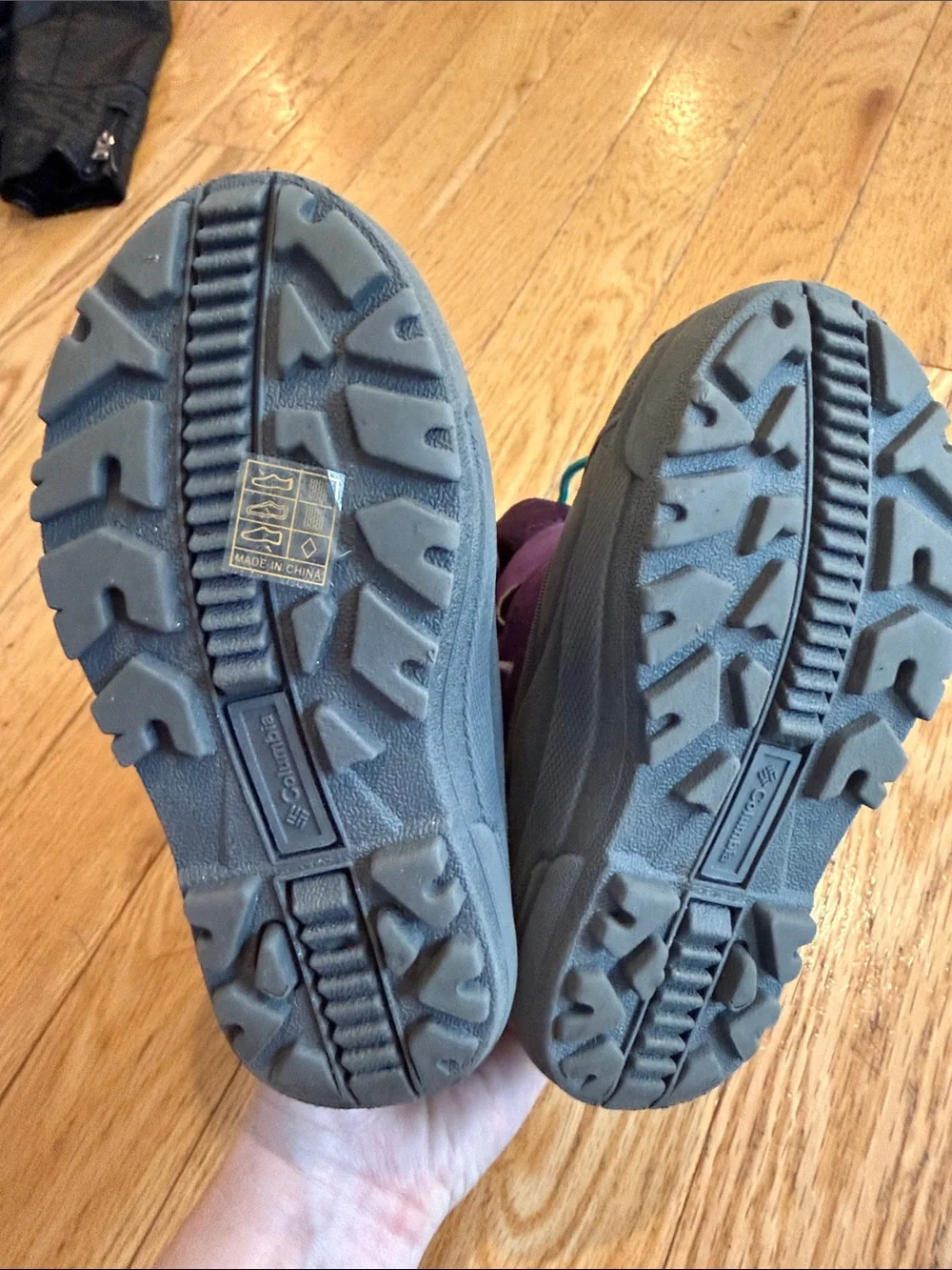Columbia Kids Purple and Gray Snow Boots with Teal Accents